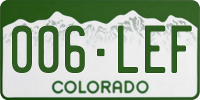CO license plate 006LEF