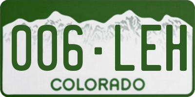 CO license plate 006LEH