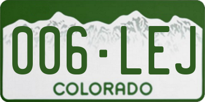 CO license plate 006LEJ