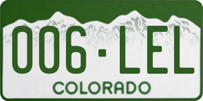 CO license plate 006LEL
