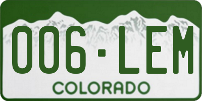 CO license plate 006LEM