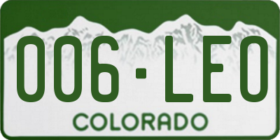 CO license plate 006LEO