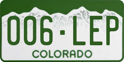 CO license plate 006LEP