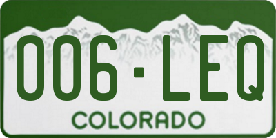 CO license plate 006LEQ