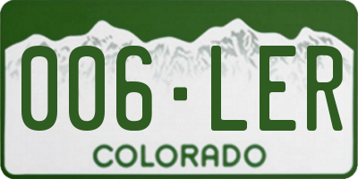 CO license plate 006LER