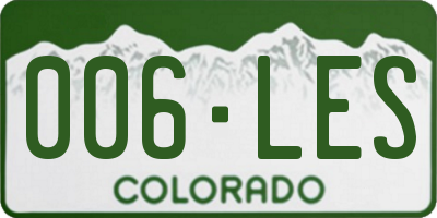 CO license plate 006LES