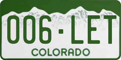 CO license plate 006LET