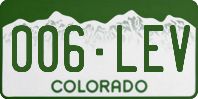 CO license plate 006LEV