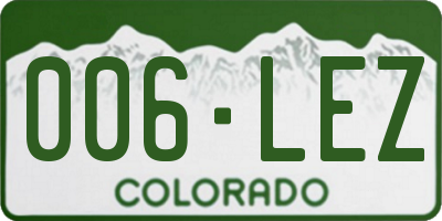 CO license plate 006LEZ