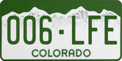 CO license plate 006LFE