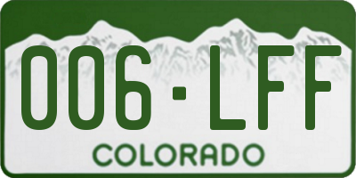 CO license plate 006LFF
