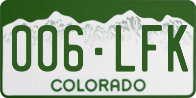 CO license plate 006LFK