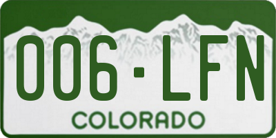CO license plate 006LFN