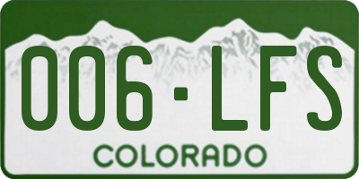 CO license plate 006LFS