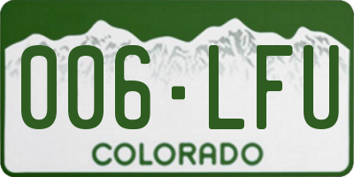 CO license plate 006LFU