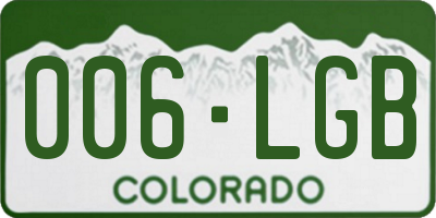CO license plate 006LGB