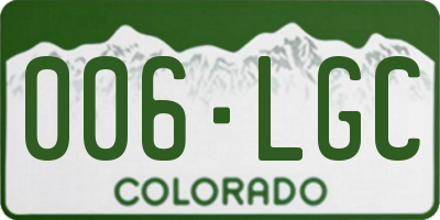 CO license plate 006LGC