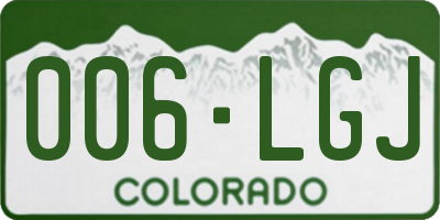 CO license plate 006LGJ