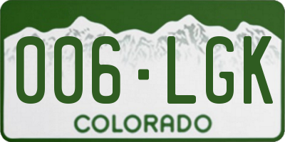 CO license plate 006LGK