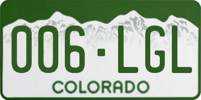 CO license plate 006LGL