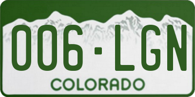 CO license plate 006LGN