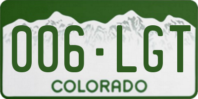 CO license plate 006LGT