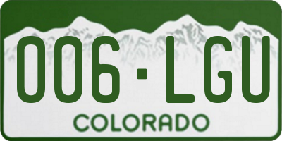 CO license plate 006LGU