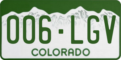 CO license plate 006LGV