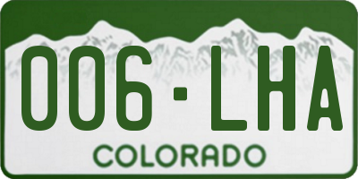 CO license plate 006LHA