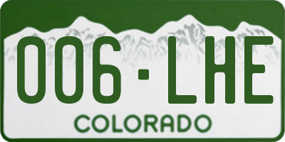 CO license plate 006LHE