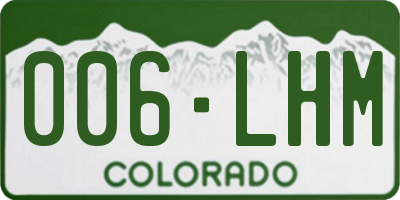 CO license plate 006LHM