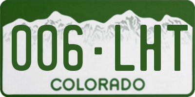 CO license plate 006LHT
