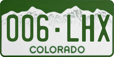 CO license plate 006LHX