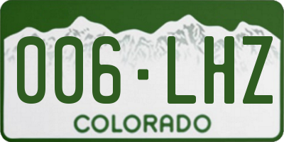 CO license plate 006LHZ