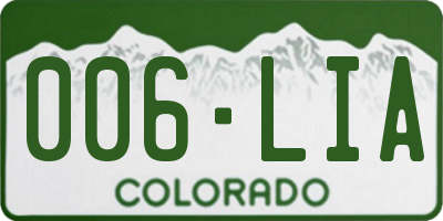 CO license plate 006LIA