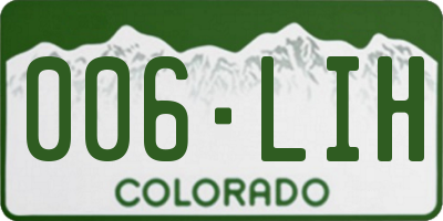 CO license plate 006LIH