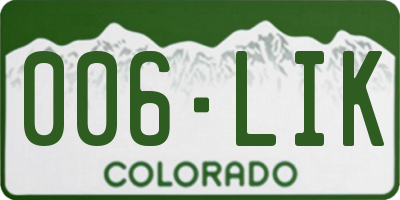 CO license plate 006LIK
