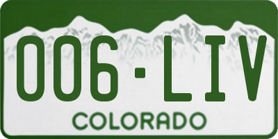 CO license plate 006LIV