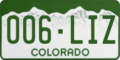 CO license plate 006LIZ