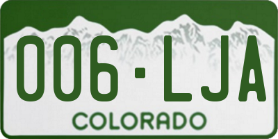 CO license plate 006LJA