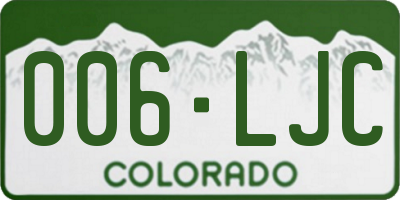 CO license plate 006LJC