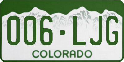 CO license plate 006LJG