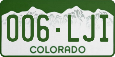 CO license plate 006LJI