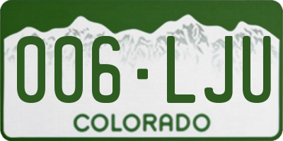 CO license plate 006LJU