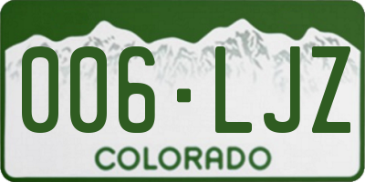 CO license plate 006LJZ