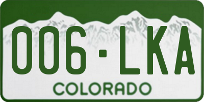 CO license plate 006LKA