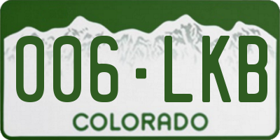 CO license plate 006LKB