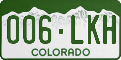 CO license plate 006LKH