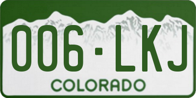 CO license plate 006LKJ