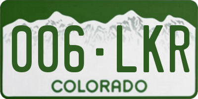 CO license plate 006LKR